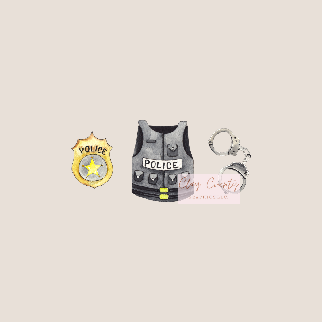Police Trio DTF Heat Transfer
