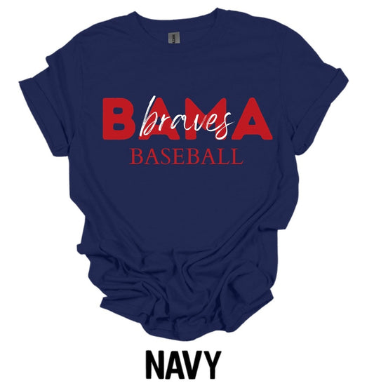 Bama Braves Baseball Navy Tee