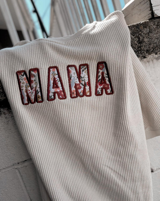 MAMA Floral Fabric Womens Sweatshirt