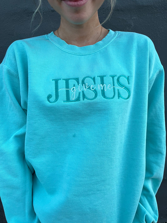 Women’s Embroidered “Give Me Jesus” Sweatshirt