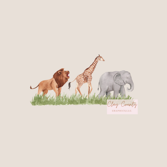 Zoo Animals DTF Heat Transfer